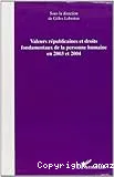 Valeurs républicaines et droits fondamentaux de la personne humaine en 2003 et 2004