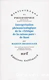 Interprétation phénoménologique de la 