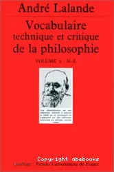 Vocabulaire technique et critique de la philosophie