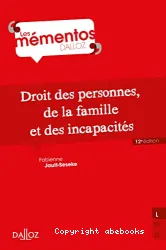 Droit des personnes, de la famille et des incapacités